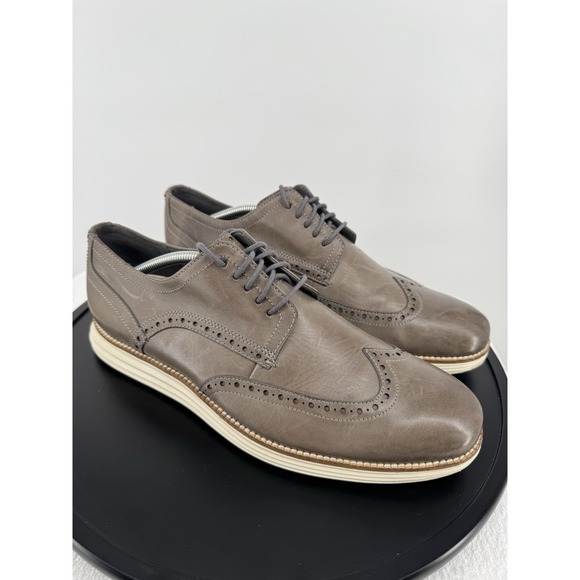 Cole Haan Mens Original GRAND.OS Wingtip Gray Dress Shoes Size 11.5 EUC - Picture 1 of 8